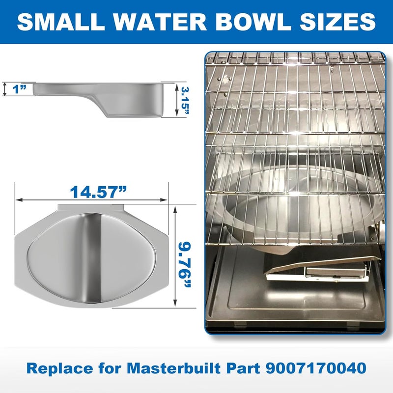 Outspark Small Water Bowl for Masterbuilt 30-inch Digital Electric Vertical BBQ Smoker, Water Pan Replacement for Masterbuilt 9007170040 Parts - Image 3